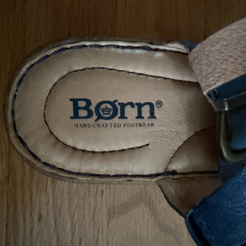 Born Blue Leather Comfort Sandals Size 7M - Picture 7 of 12